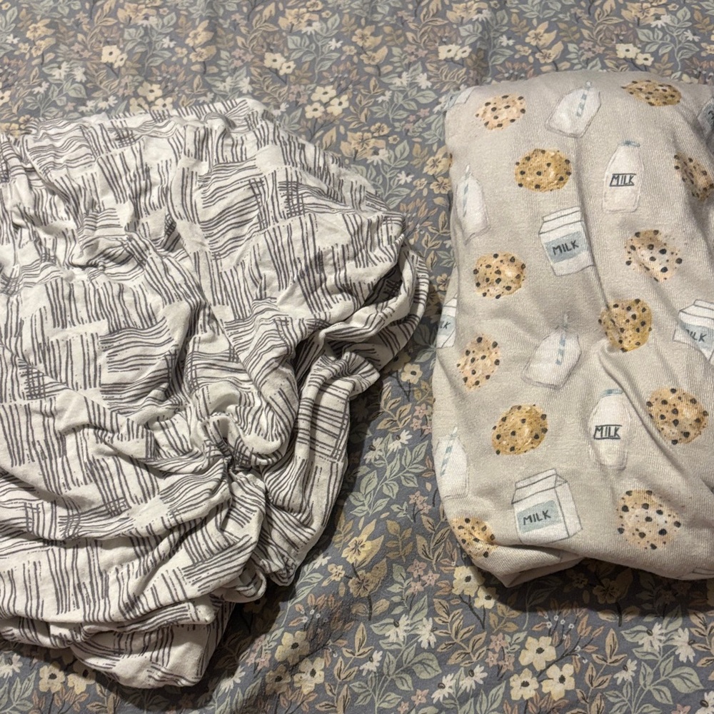Two Gray Changing Pad Covers